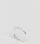 Asos Design Sterling Silver Flat Edge Ring - Silver
