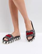 Tommy Jeans Star And Stripe Sliders - Black