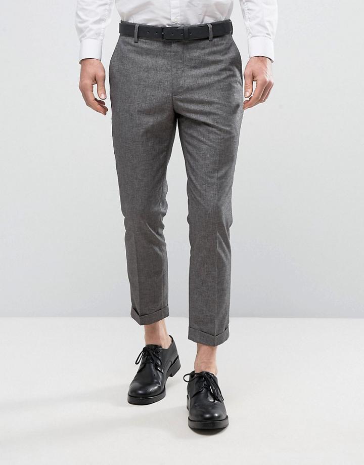 New Look Cropped Smart Pants In Gray - Gray