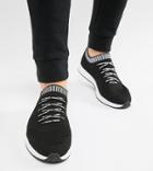 Pull & Bear Exclusive Knitted Sneakers In Black With Logo - Black