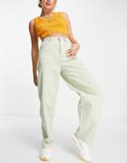 Topshop Baggy Jeans In Green Wash
