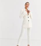 Asos Design Tall Pop Slim Suit Pants-white