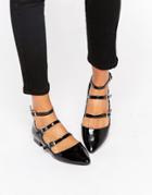 New Look Multi Strap Patent Shoe - Black