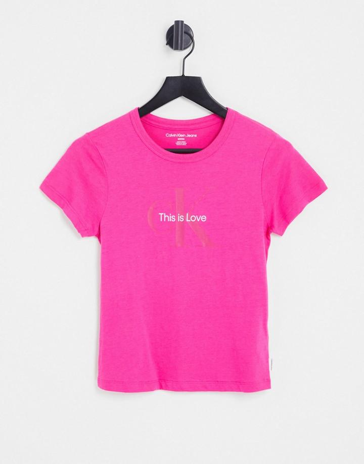Calvin Klein Jeans X Pride This Is Love T-shirt In Pink
