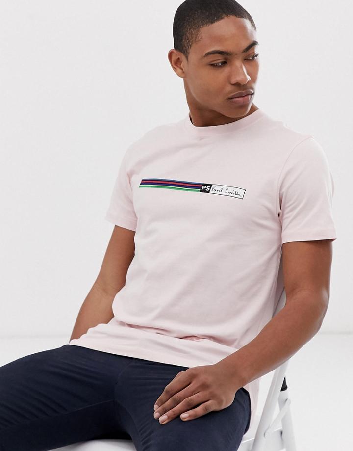 Ps Paul Smith Block Stripe Slim Fit T-shirt In Pink
