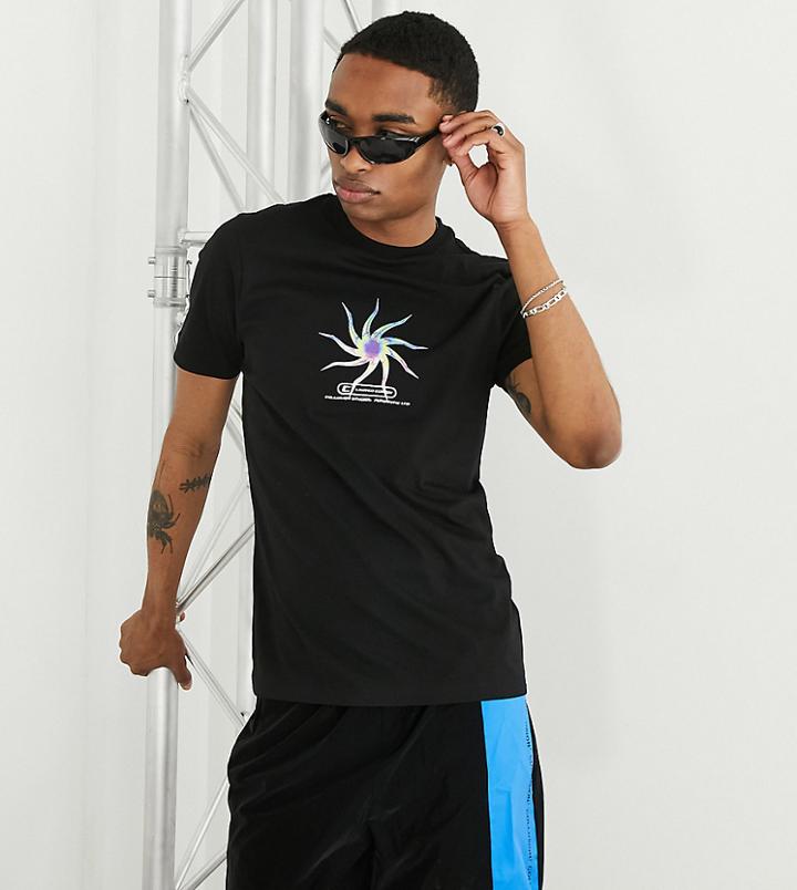 Collusion Slim Fit T-shirt With Print-black