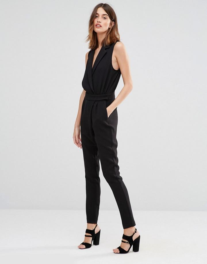 Vero Moda Wrap Front Tailored Jumpsuit - Black