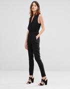 Vero Moda Wrap Front Tailored Jumpsuit - Black