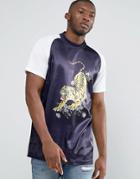 Jaded London Souvenir T-shirt With High Neck - Navy