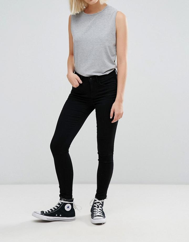 Only Royal Zip Ankle Skinny Jeans - Black