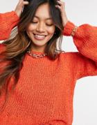 Derek Lam 10 Crosby Oversized Voluome Sleeve Sweater In Orange