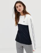 Fred Perry Taped Long Sleeve T-shirt-white