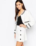 Sister Jane Grace Jacket With Lace Trim - White