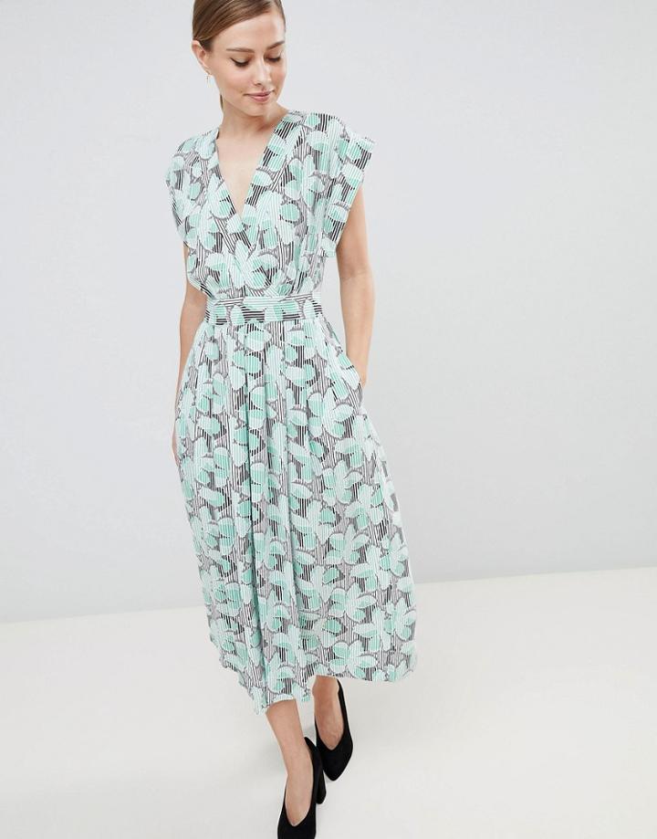 Closet London Kimono Sleeve Midi Dress-multi