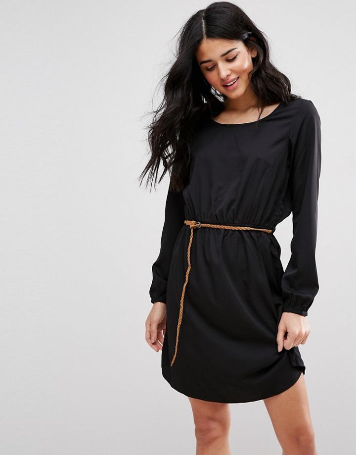 Blend She Carly Belted Shift Dress - Black