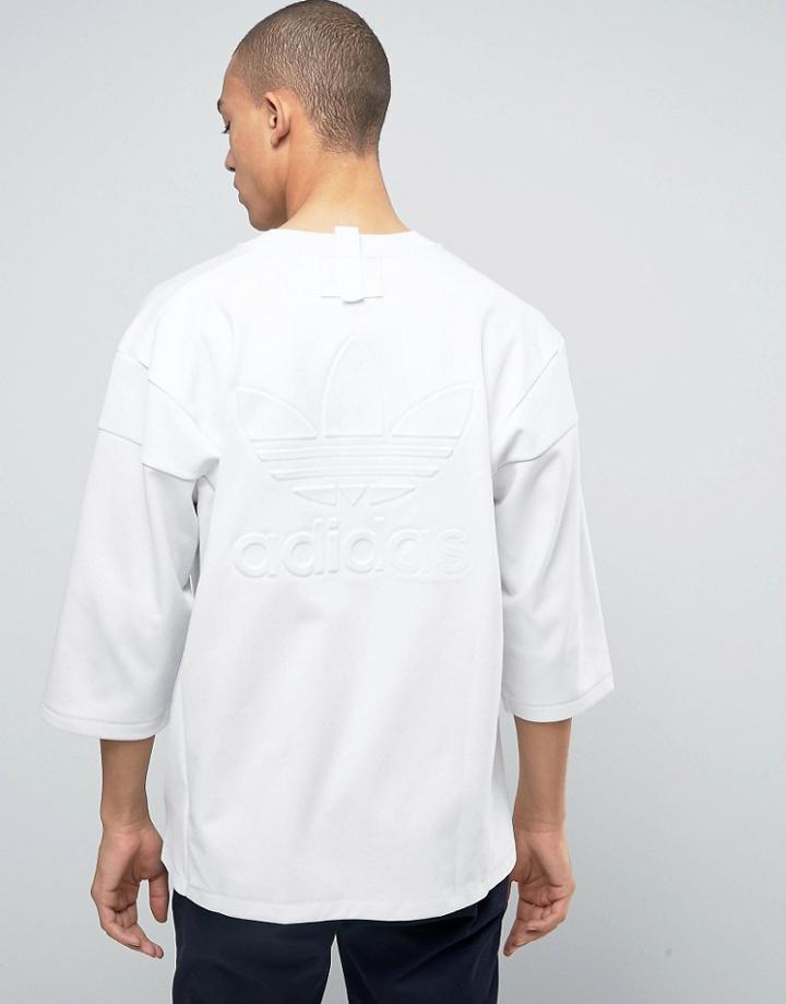 Adidas Originals New York Pack 3/4 Sleeve T-shirt In White Bj9992 - White