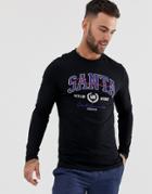 Asos Design Muscle Long Sleeve T-shirt With City Print-black
