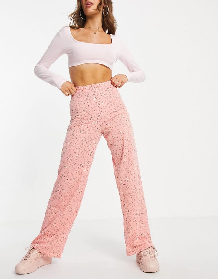 Heartbreak Wide Leg High Waist Pants In Floral - Part Of A Set-multi