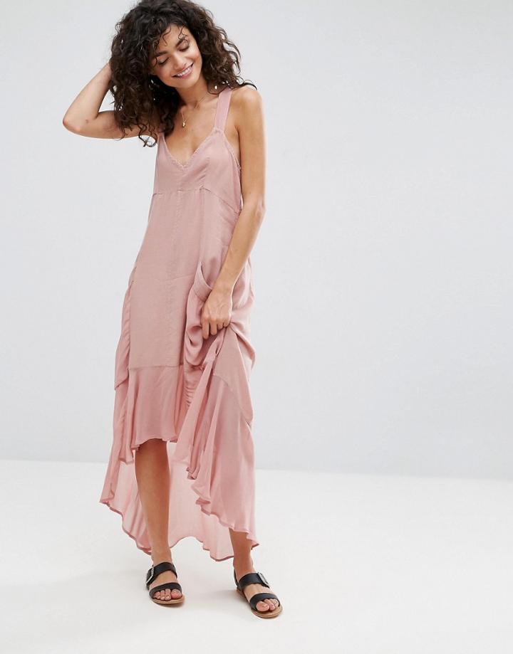 Asos Casual Parachute Maxi Dress - Pink