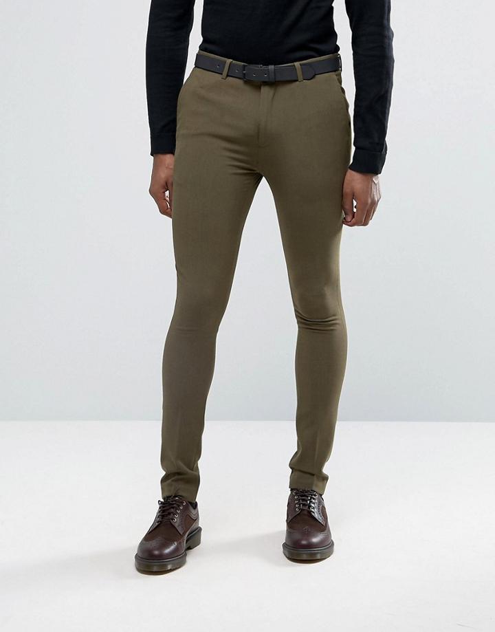 Rogues Of London Super Skinny Suit Pants - Green