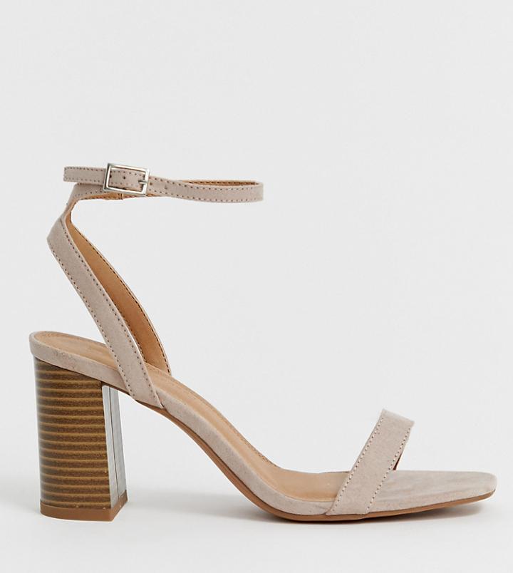 Asos Design Hong Kong Barely There Block Heeled Sandals-gray