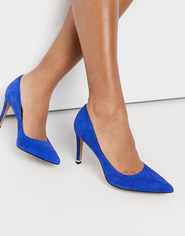 Kenneth Cole Riley 85 Mid Heeled Court Shoes In Colbalt Leather-blues