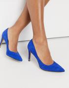 Kenneth Cole Riley 85 Mid Heeled Court Shoes In Colbalt Leather-blues