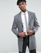 Devils Advocate Raw Edge Wool Rich Coat - Gray