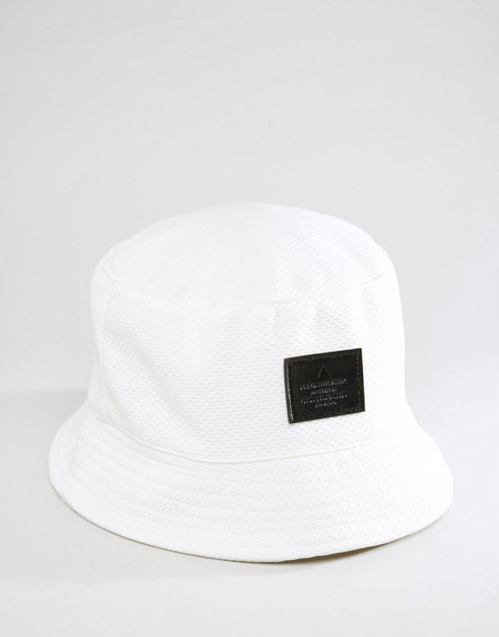 Asos Bucket Hat In White Mesh - White