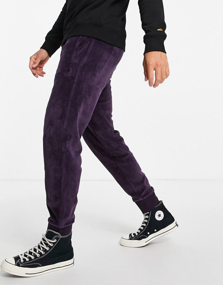 Carhartt Wip United Script Towelling Sweatpants In Purple