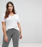 Asos Curve V-neck Swing T-shirt - White