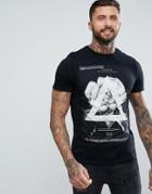 New Look T-shirt With Rose Triangle Print In Black - Black