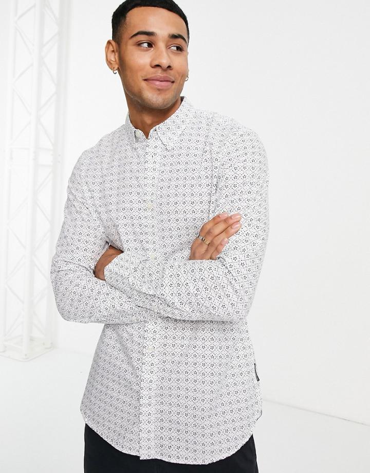 French Connection Floral Slim Fit Shirt-white