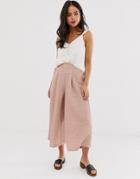 Asos Design Textured Culotte Pants-pink