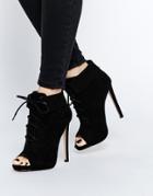 Asos Elsewhere Lace Up Ankle Boots - Black