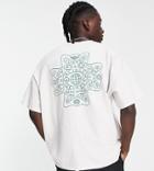 Deus Ex Machina Mandala Backprint Heavyweight T-shirt In Beige Exclusive To Asos-neutral