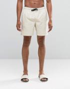 Asos Swim Shorts In Stone Mid Length - Beige