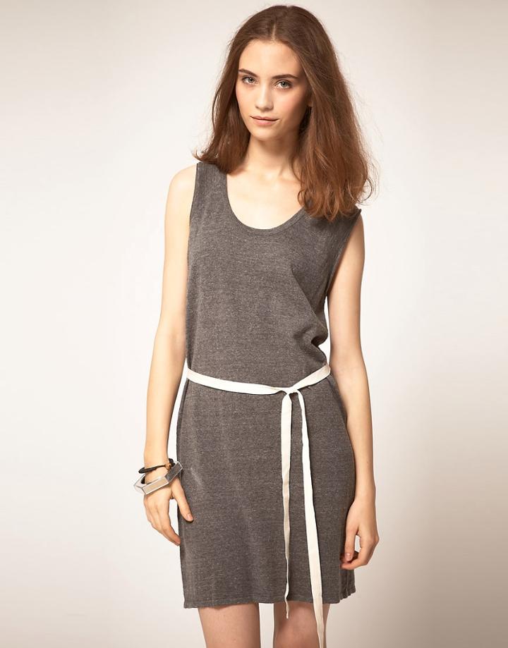 American Vintage Round Neck Tank Dress - Gray