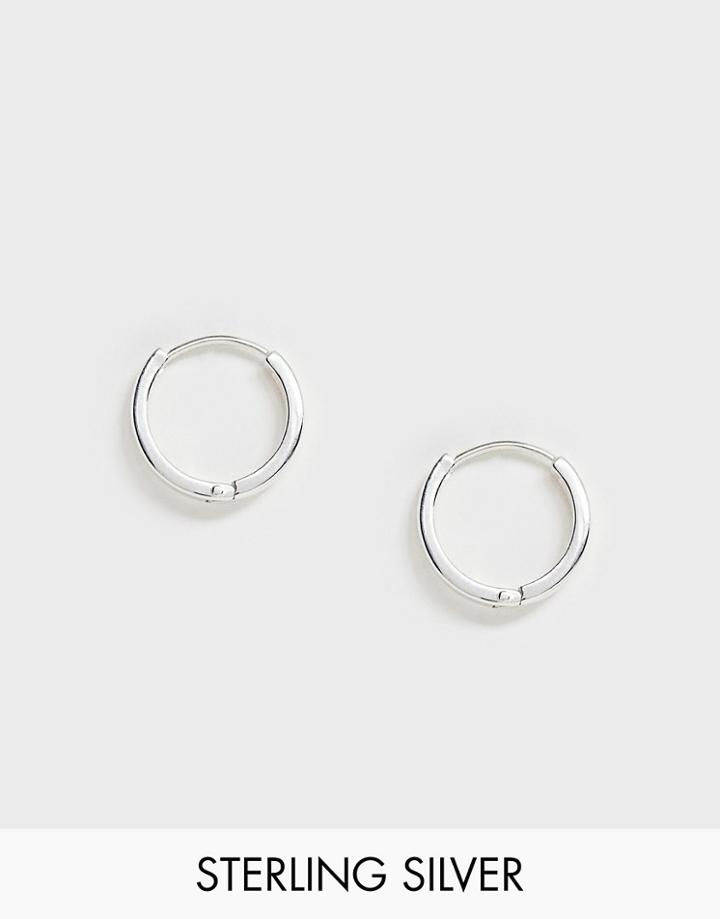 Asos Design Sterling Silver Chunky Hoop Earrings - Silver