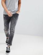 Blend Cirrus Distressed Skinny Jeans In Gray - Gray