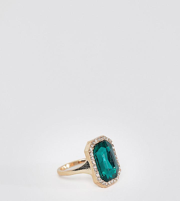 Aldo Rectangular Emerald Cocktail Ring - Green