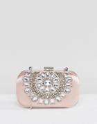 True Decadence Embellished Oval Hard Clutch Bag - Pink