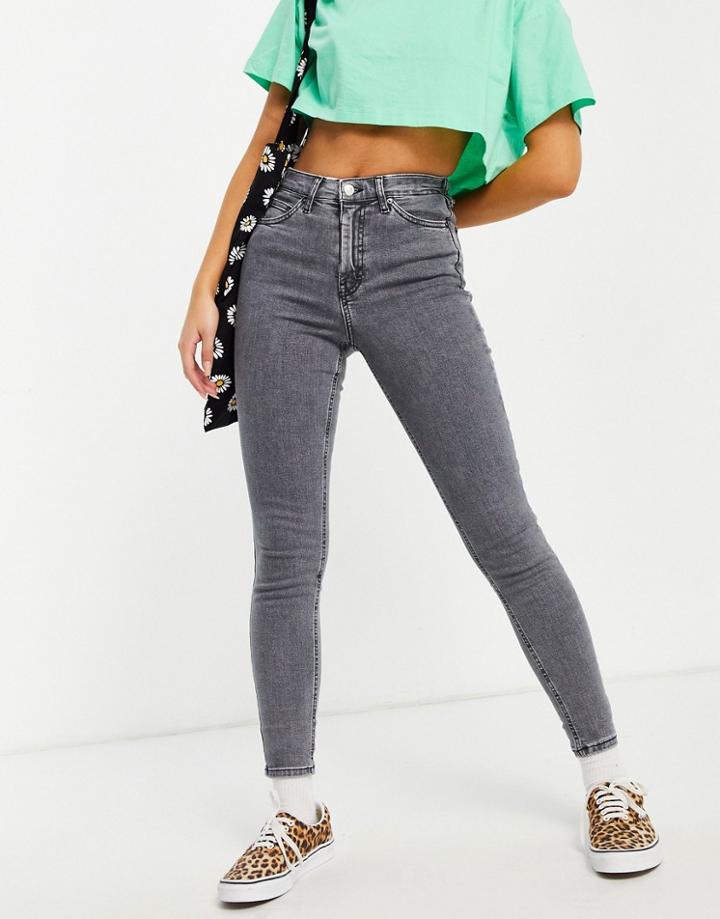 Topshop Jamie Jeans In Gray-grey