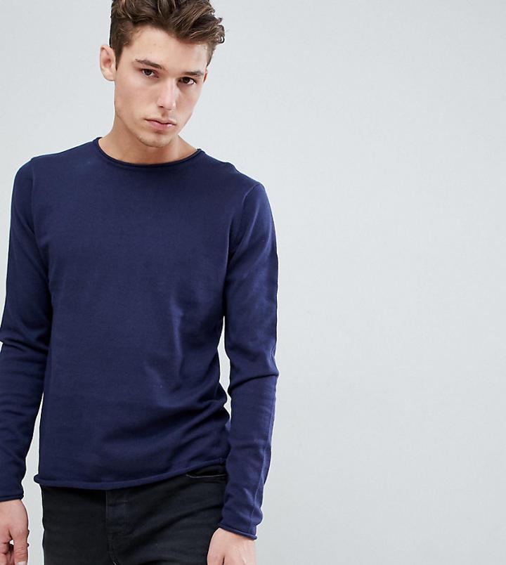 D-struct Tall Crew Neck Jumper - Navy