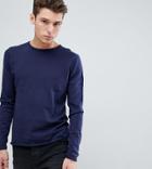 D-struct Tall Crew Neck Jumper - Navy