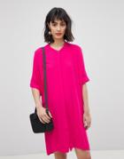 Vero Moda Collarless Shirt Dress - Pink