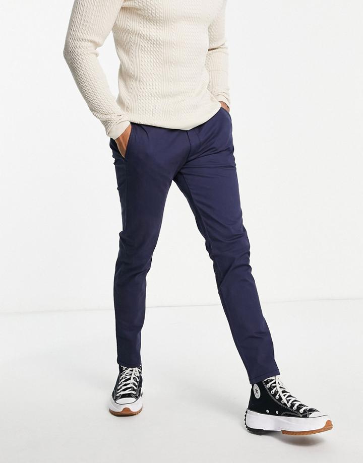 Topman Slim Chino Pant In Navy