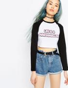 Asos Cropped T-shirt With Marshmallow Print