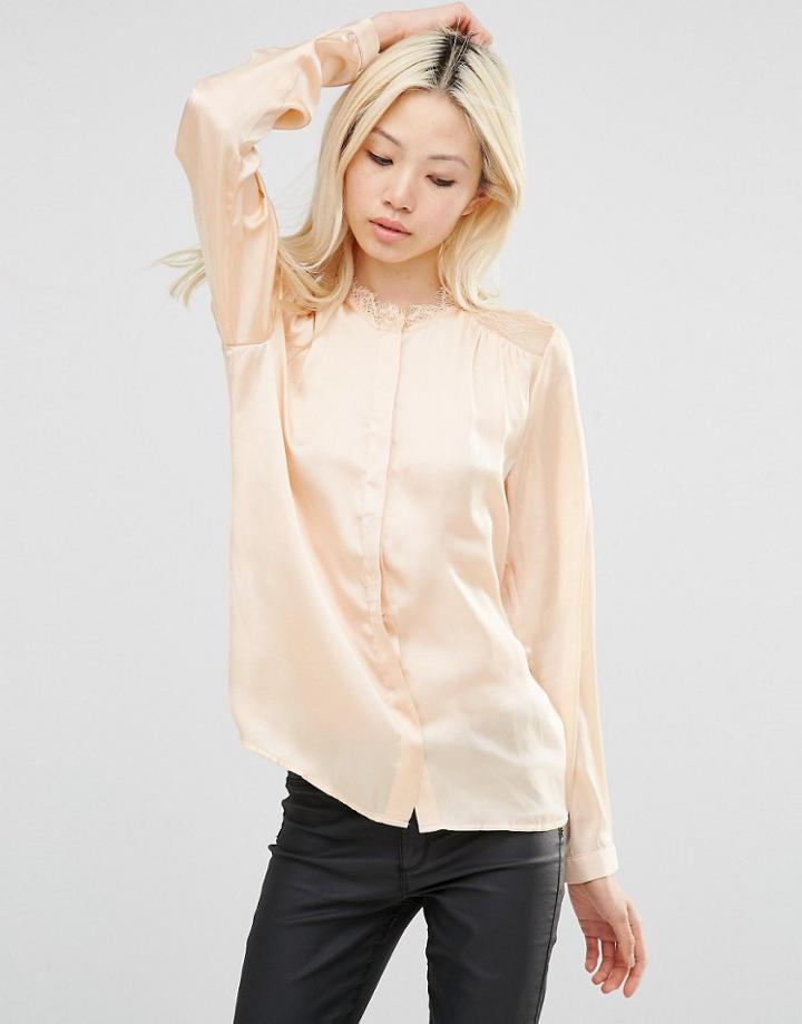 Y.a.s Shirt With Lace Shoulder Inserts - Amberlight