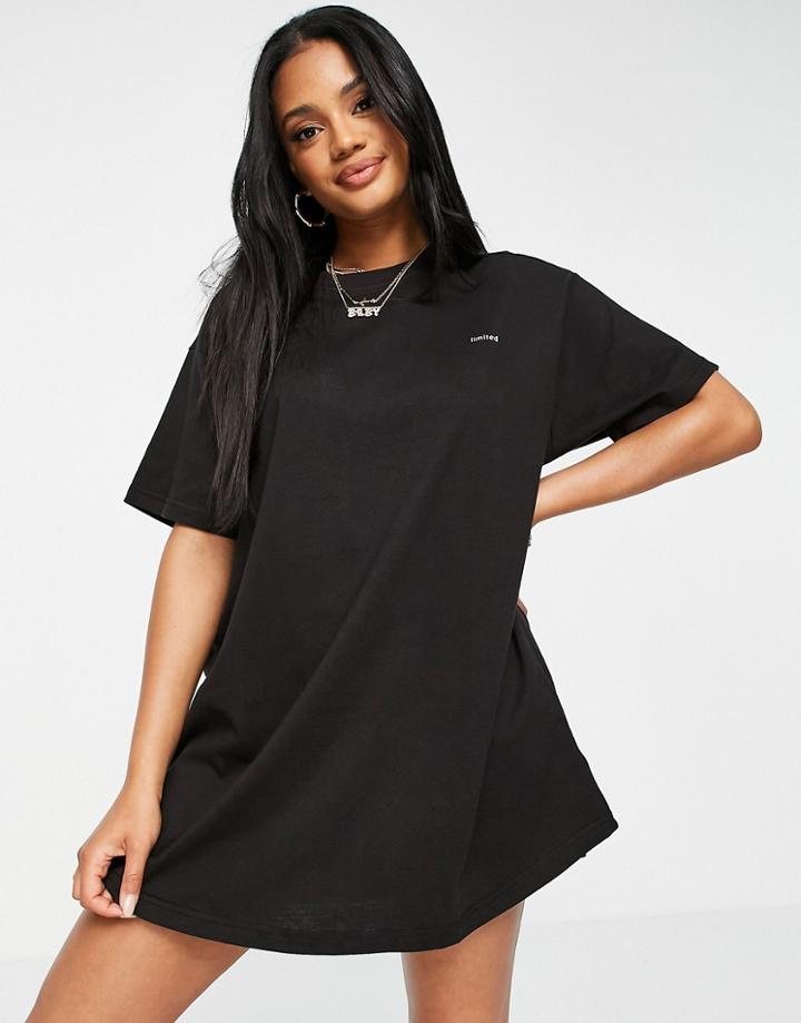 Night Addict Limited Oversized T-shirt Dress-black